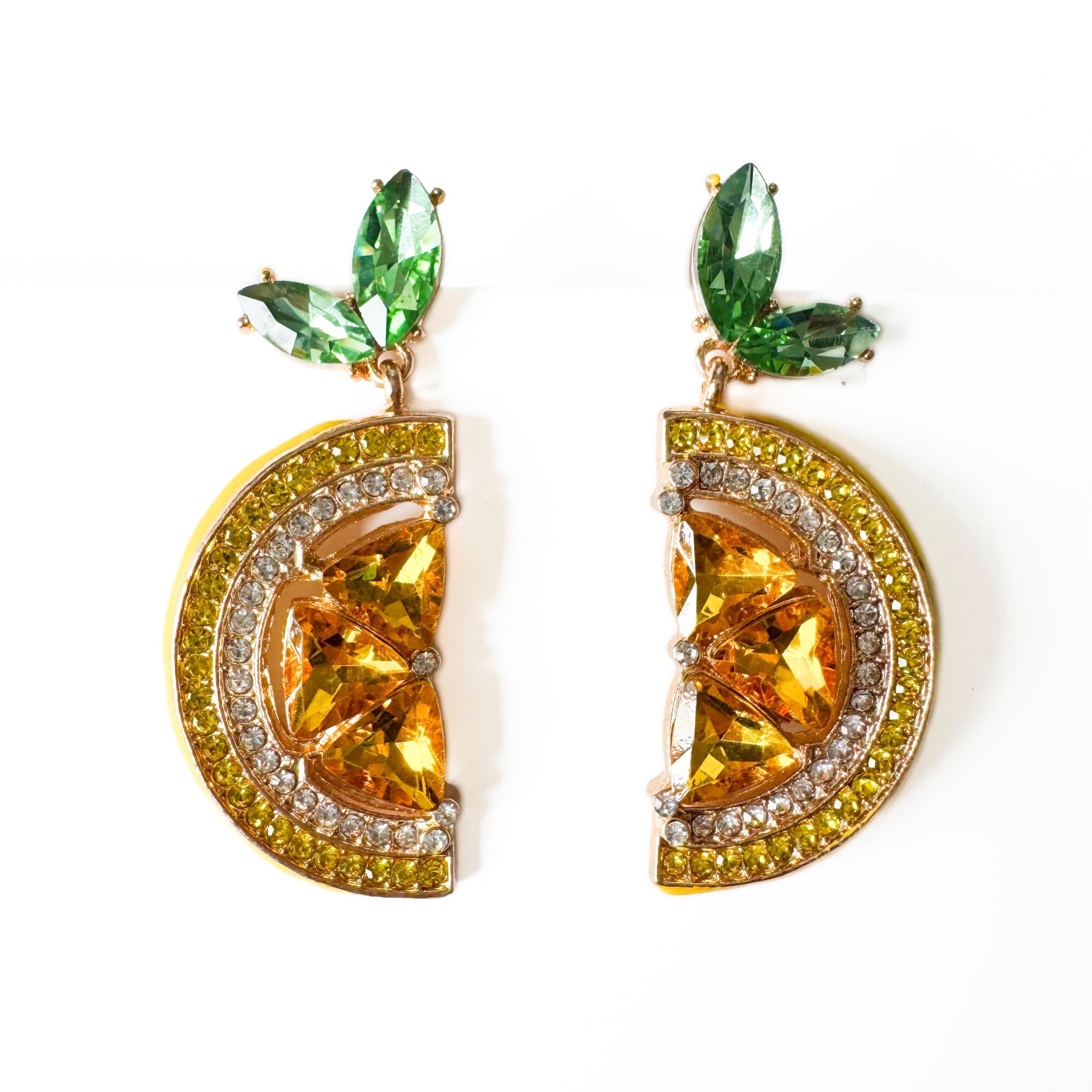 Anais Jewelled Bold Statement Lemon Slice Earrings LUXE TONES